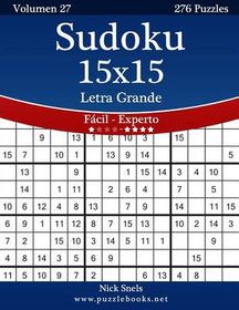 Sudoku 15x15 Impresiones Con Letra Grande De F Cil A Experto