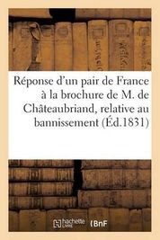 R Ponse D Un Pair De France La Brochure De M De Ch Teaubriand