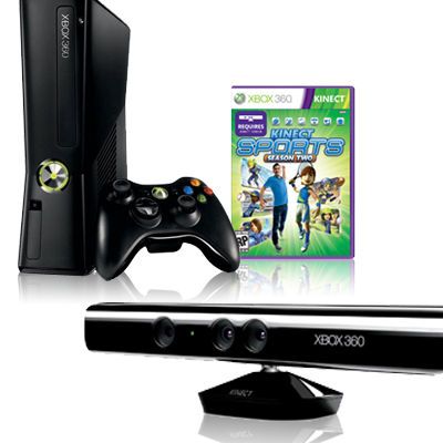 Xbox 360 Console (4GB Flash Memory) with (Kinect Sensor + Sports Season 2) (xbox360)
