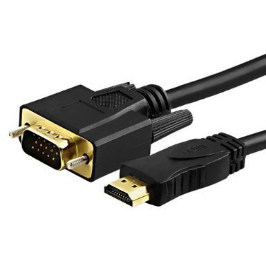 Gold HDTV HDMI to VGA HD15 Adapter Cable 6ft 1.8M