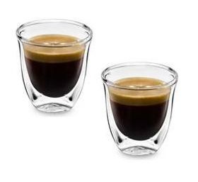 Delonghi 2x Cups Espresso Coffee Cups Double Wall Glass 60ml