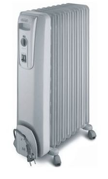 Delonghi - 7 Fin Oil Fin Heater - Grey