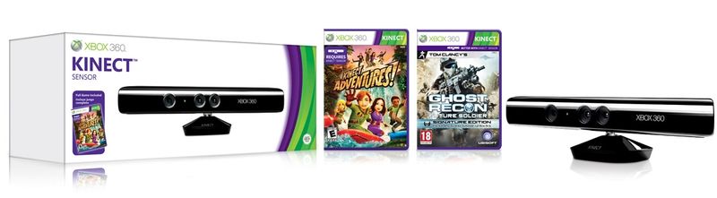 Kinect Sensor with Kinect Adventures + Tom Clancy's Ghost Recon: Future Soldier (Xbox 360)