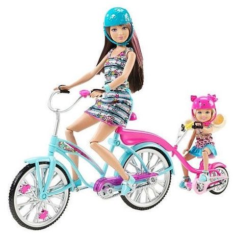 barbie bicycle set