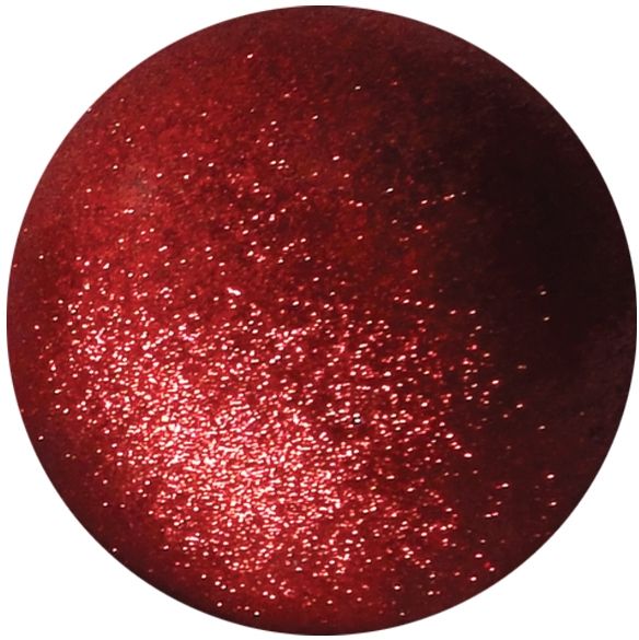 Red Glitter Christmas Baubles - 80mm (Pack of 6)