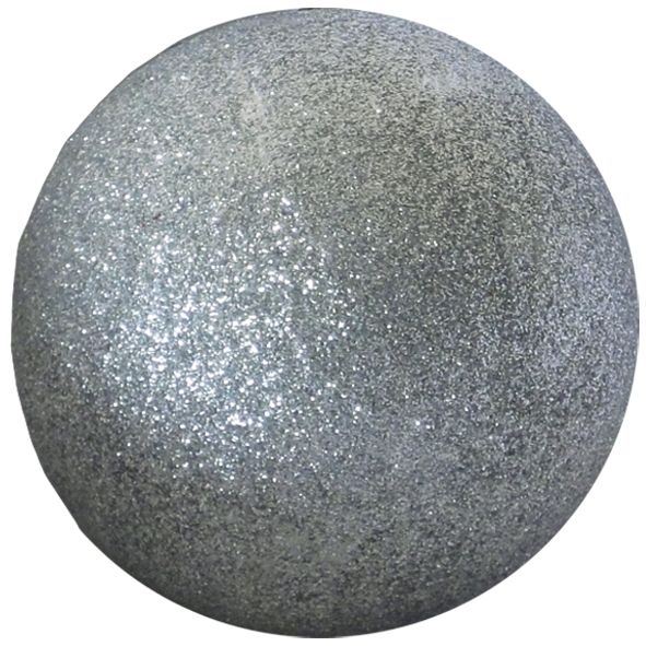 Silver Glitter Christmas Baubles - 80mm (Pack of 6)