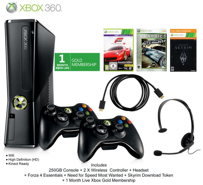 Xbox 360 Console 250GB Core Holiday Value Bundle (Xbox360)