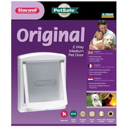 Staywell - Original 2 Way Pet Door 700 Series Flap - Medium (35.2cm x 29cm) - White