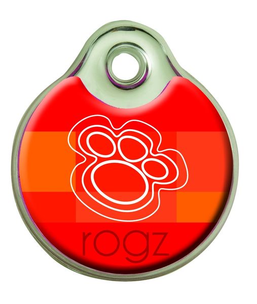 Rogz - Self-Customisable Large Resin ID Tag - Tangerine