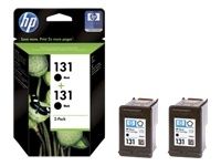 HP 131 Black Inkjet Print Cartridge with Vivera Ink - Twin Pack