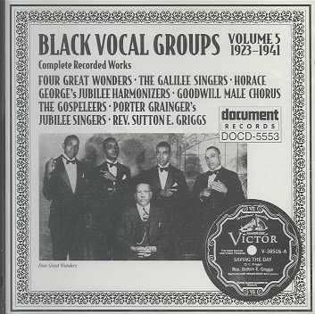 Black Vocal Groups Vol 05: 1923-41 - (Import CD)