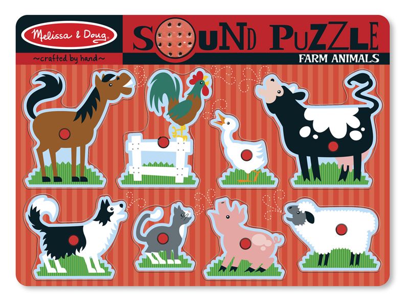 Melissa &amp; Doug Farm Wooden Sound Puzzle (8 Piece)