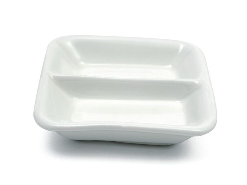 Maxwell &amp; Williams - 8cm White Basics Square 2 Division Sauce Bowl