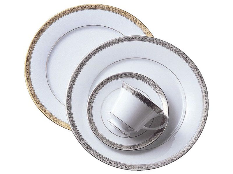 Noritake - Signature Platinum 36 Piece Dinner Service - White and Platinum