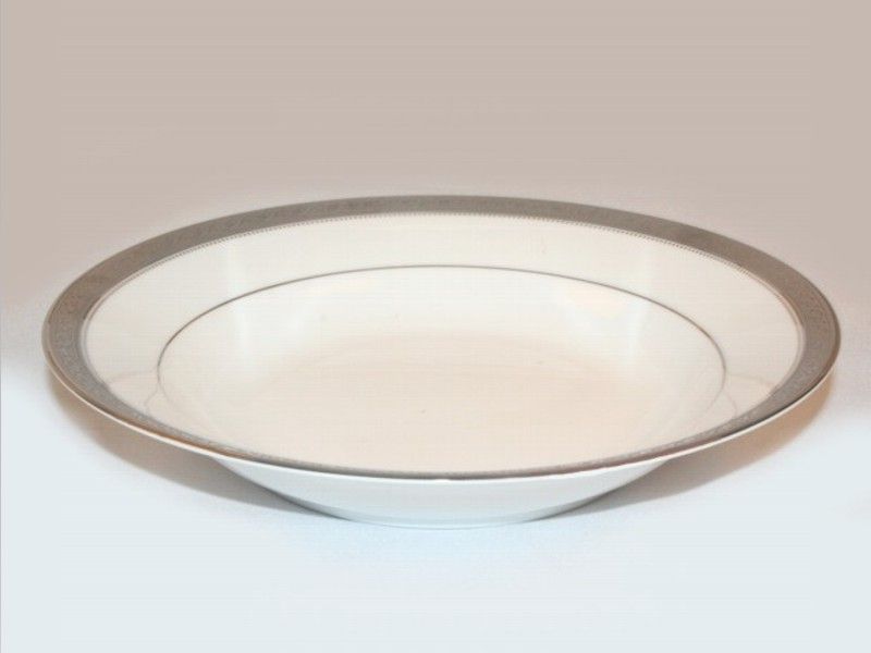 Noritake - Signature Platinum Soup Bowl 19cm - White and Platinum - 14 x 19 x 4cm