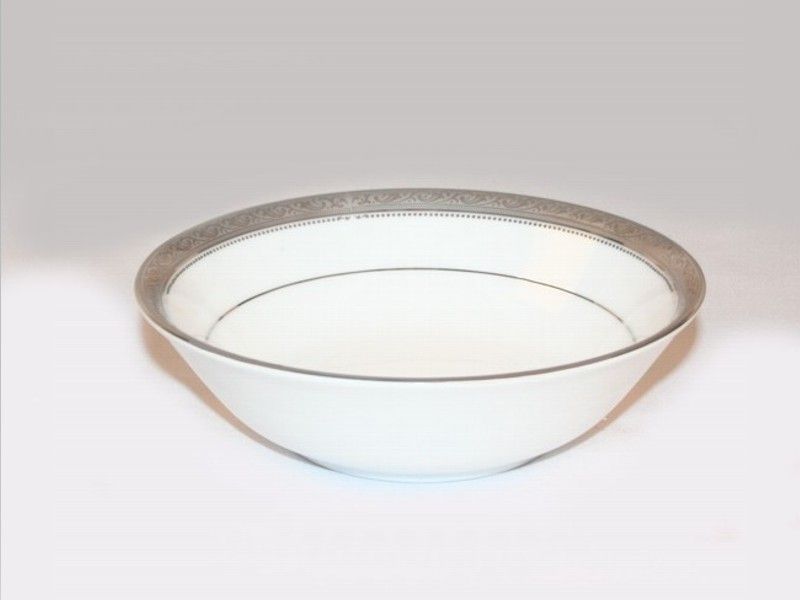 Noritake - Signature Platinum Soup Bowl 19cm - White and Platinum - 19 x 19 x 5cm