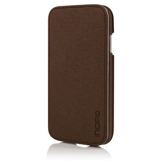 Incipio - Watson Wallet Case for Samsung Galaxy S4 - Brown with Screen Protector