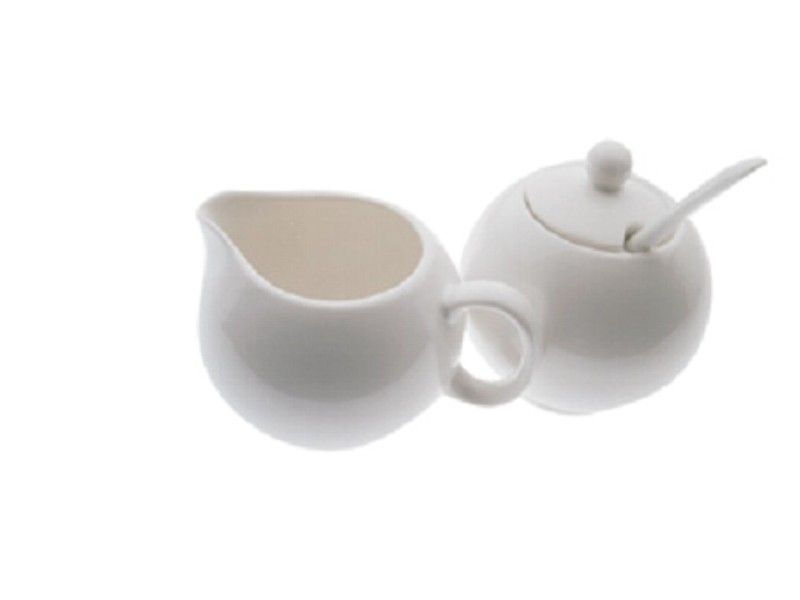 Maxwell &amp; Williams - White Basics Sugar Bowl &amp; Creamer With Spoon