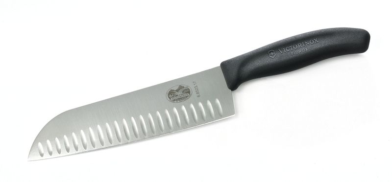 Victorinox - Santoku Knife Fluted 17cm - Black