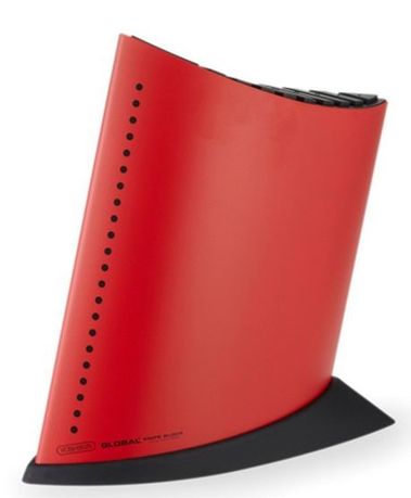 Global - 5 Piece Knife Block - Red With Black Dots