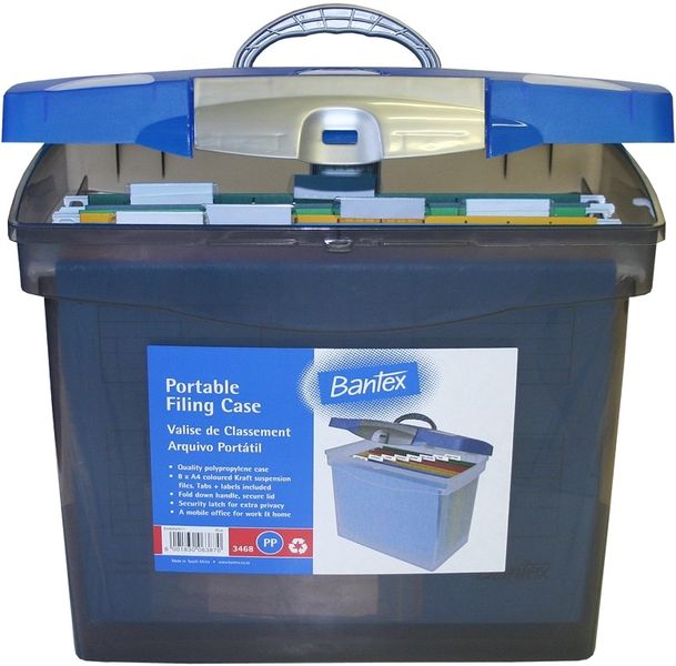 Bantex: Portable Suspension Polypropylene File Box - Cobalt Blue
