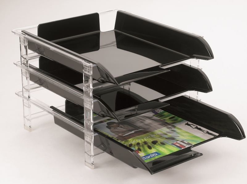 Bantex Vision 3 Tier Letter Tray - Clear