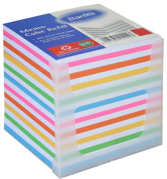 Bantex Memo Cube Refill 800s - Rainbow