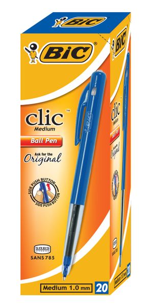 BIC Clic Medium Ballpoint Pens - Blue (Box of 20)