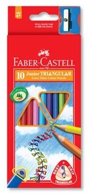Faber-Castell Junior Triangular Colour Pencils (Pack of 10)