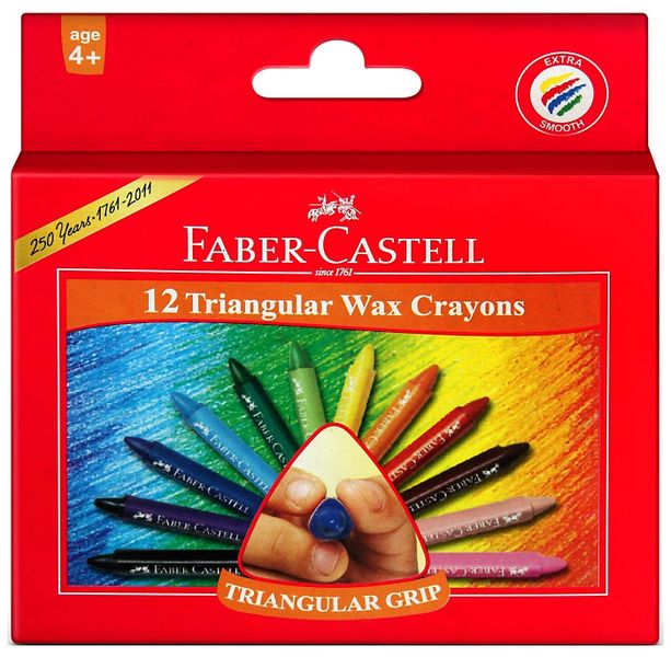 Faber-Castell 12 Triangular Wax Crayons