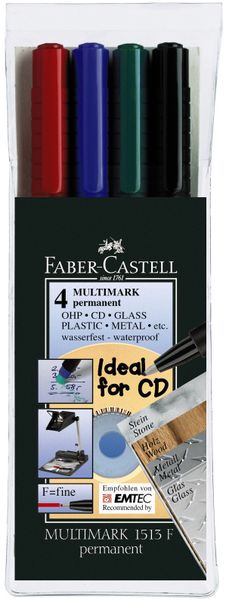 Faber-Castell Multimark Permanent Fine - Set Of 4