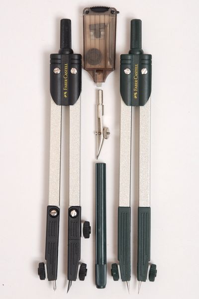 Faber-Castell Compass 5 Piece Set With Lead Insert, Div &amp; Pen Point