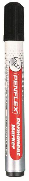 Penflex PM15 Permanent Marker Bullet Tip - Black (Box of 10)