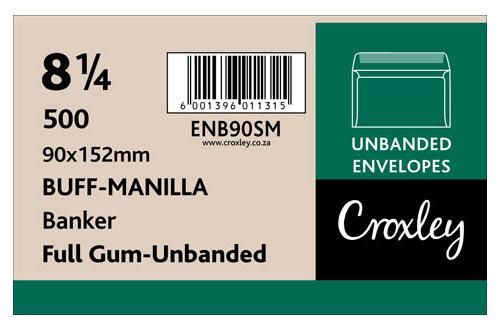 Croxley 8¼ Brown Gummed Unbanded (Springbok) Envelopes (Box of 500)