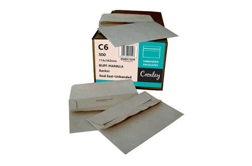Croxley C6 Brown Seal Easi Unbanded (Kingstone) Envelopes (Box of 500)