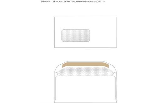 Croxley White Window Gummed Unbanded (Security) Envelopes (Box of 500)
