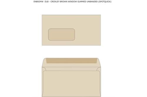 Croxley DLB Brown Gummed Unbanded (Spotquick) Envelopes (Box of 500)