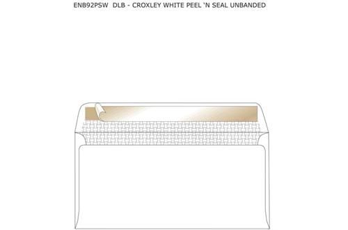 Croxley DLB White Peel 'n Seal Unbanded Envelopes (Box of 500)