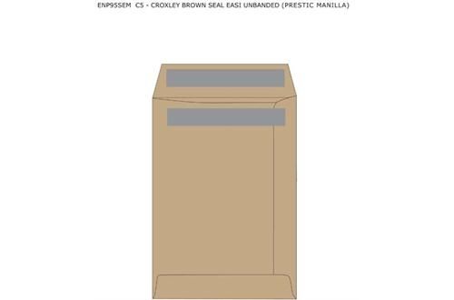 Croxley C5 Brown Seal Easi Unbanded (Prestic Manilla) Envelopes Box 500's
