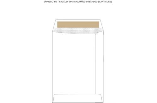 Croxley B5 White Gummed Unbanded (Cartridge) Plain Pockets (Box of 500)