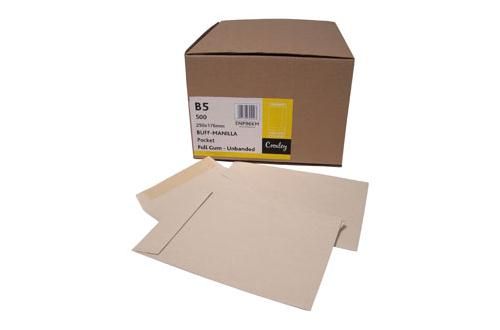 Croxley B5 Brown Gummed Unbanded (Kingstone) Plain Pockets (Box of 500)