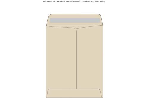Croxley B4 Brown Gummed Unbanded (Kingstone) Plain Pockets (Box of 250)