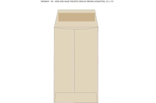 Croxley No.58 Seed and Wage Pockets - Brown (Kingston e) 121x73mm Box 1000s