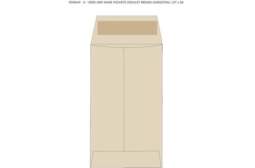 Croxley No.6 Seed and Wage Pockets - Brown (Kingstone) 137x80mm Box 1000s