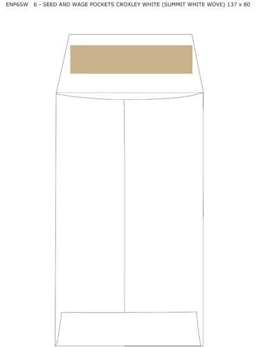 Croxley No.6 Seed and Wage Pockets - White (Summit) 137x80mm (Box of 1000)