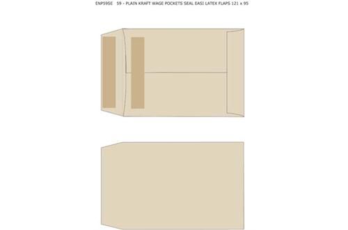 Croxley No.59 Plain Kraft Wage Pockets With Seal Easi Latex Flaps Box 1000s
