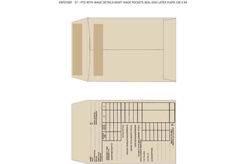 Croxley No.57 PTD With Wage Details Kraft Wage Pockets With Seal Easi