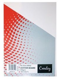 Croxley Binding Leather Board 250gsm - Gloss White (Pack of 100)