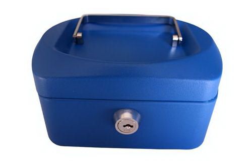 Croxley 6 Inch Cash Box - Blue