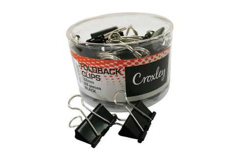 Croxley Foldback Clips - 32mm (Tub of 24)
